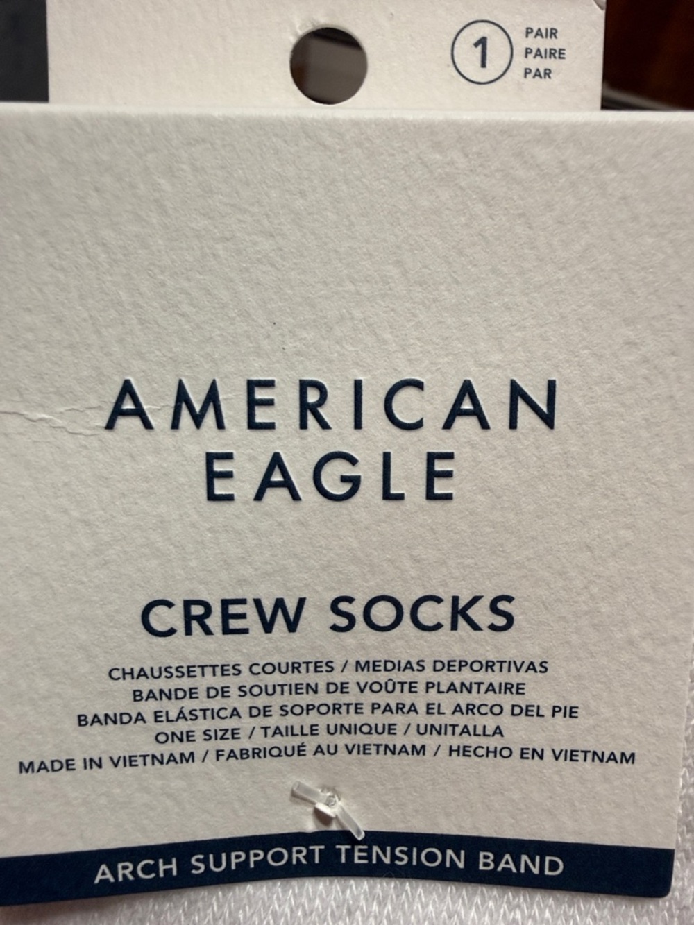 American Eagle Outfitters White Crew Socks with Red Stripes - Picture 4 of 4
